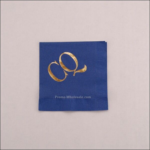 Dark Blue Colored Beverage Napkin