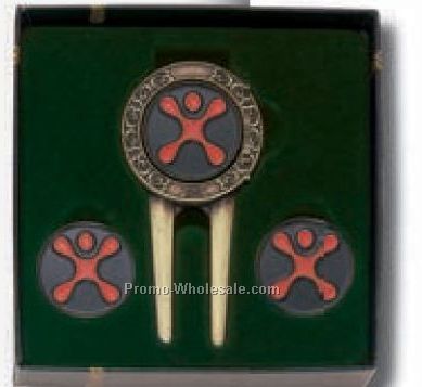 Divot Tool Gift Set With 3 Ball Markers