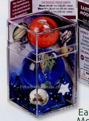 Earth/ Mars/ Moon Marbles Box Set W/ Storycard & Glow In Dark Pouch