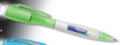 Econo Flashlight Buzpen - Green / White Barrel