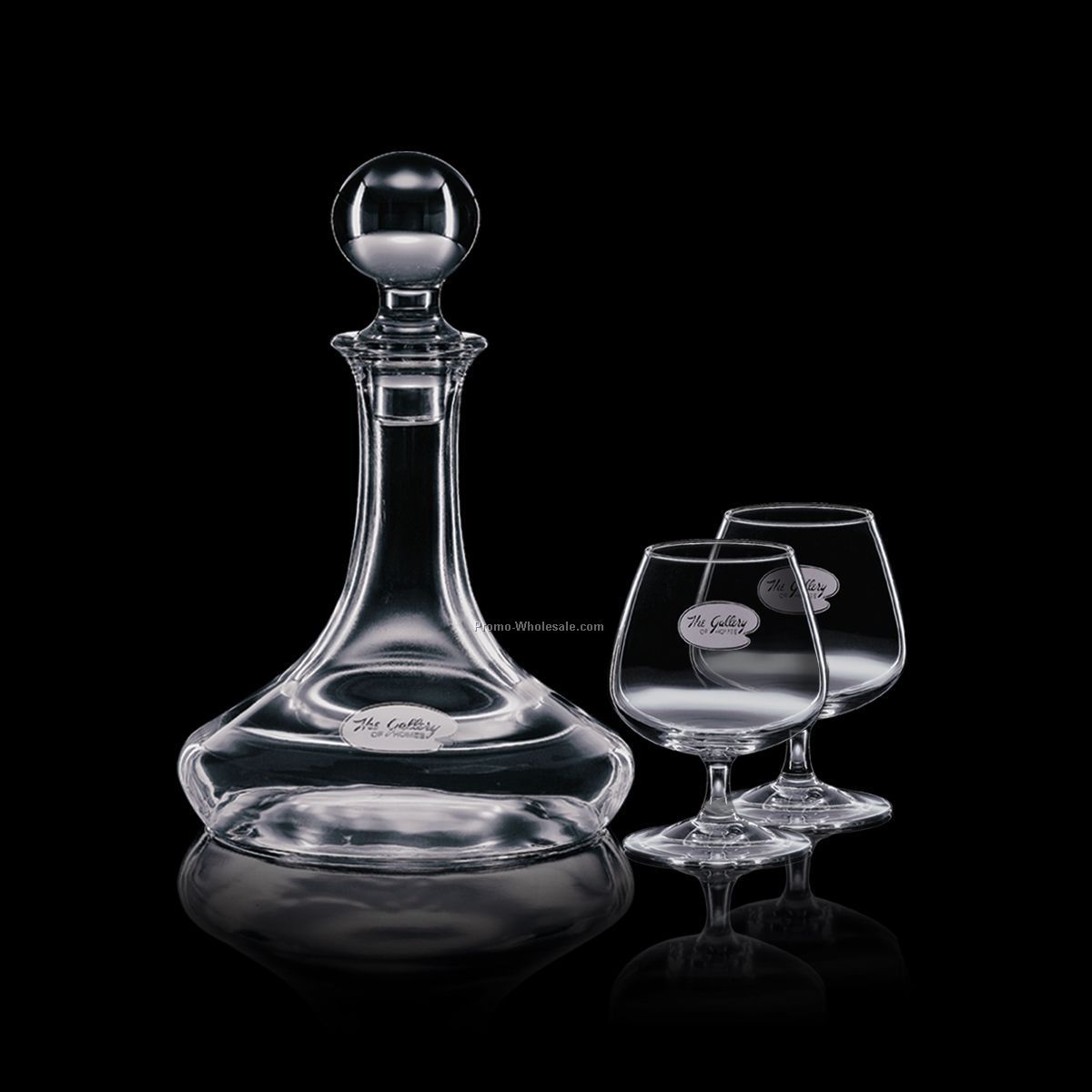 Elegance Ship Decanter & 2 Brandy Snifter