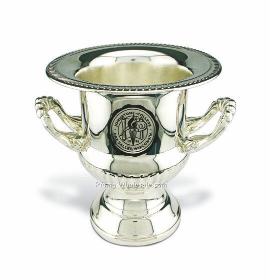 Freestanding Silver Plated Zinc Alloy Award, 9" Diameter X 10"