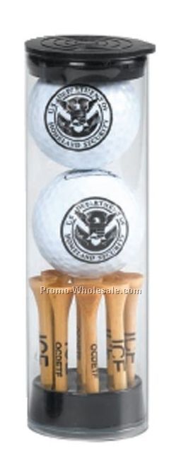 Glen Oaks 2 Pro-flite Golf Ball With 8 Tees In Cylinder (Standard Shipping