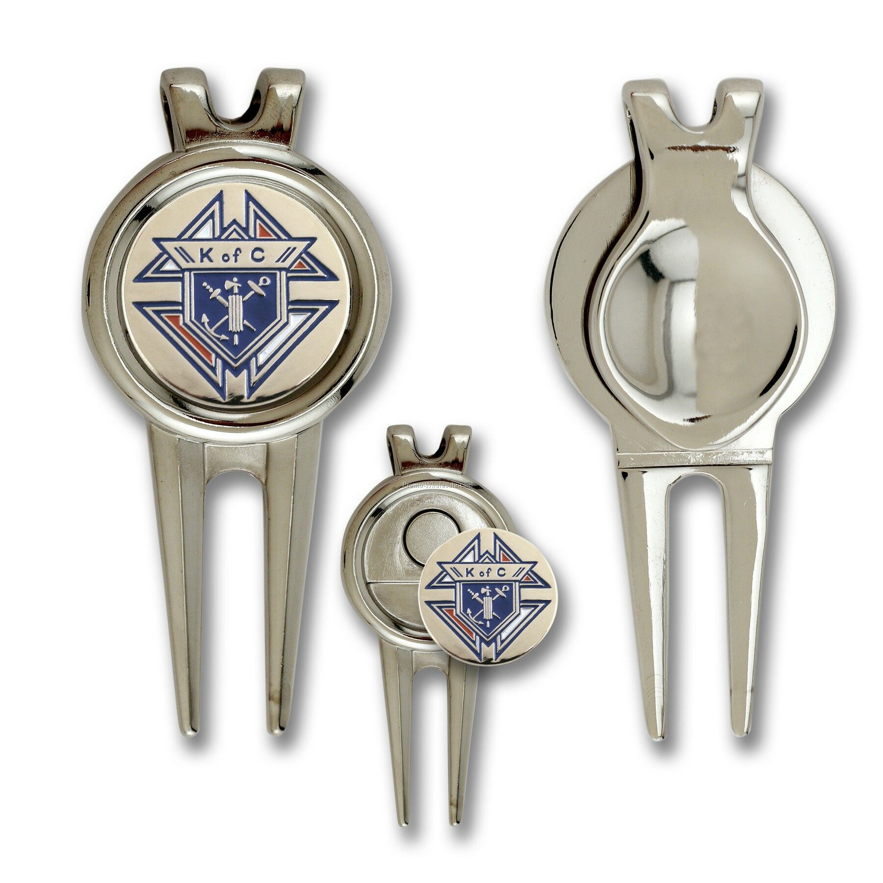 Golf Divot Tool With Custom Ball Marker (1")