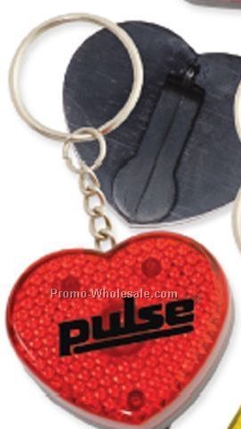 Heart Flashing Light Key Tag