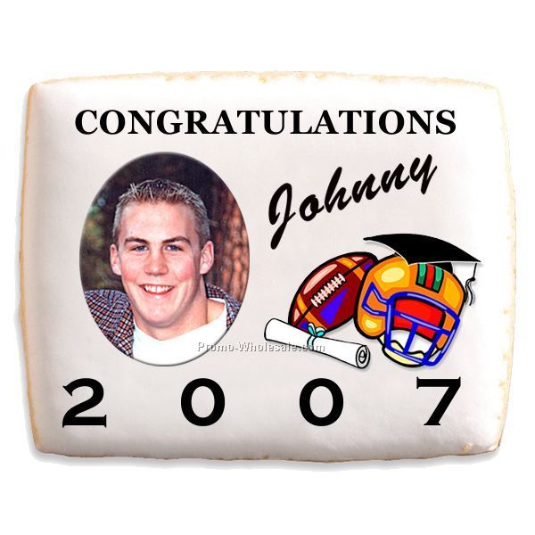 Imprinted Shortbread Cookies - Graduation With Football