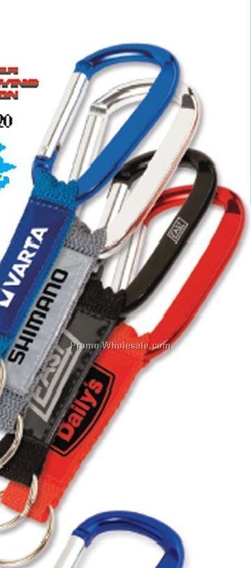 Key Tag Carabiner W/ Strap & Pvc Patch (Screen Printed)