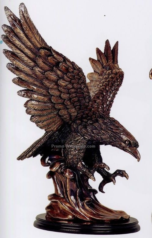 Large Eagle Figurine W/American Flag