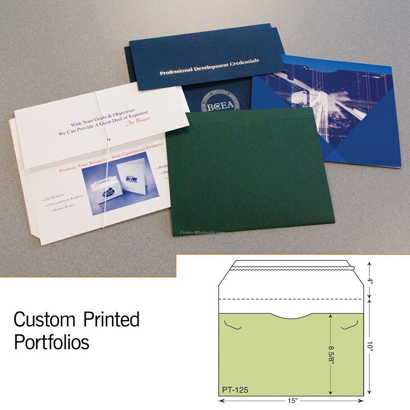 Legal Size Flat Portfolio W/ Zip Open Flap - 2 Color (10"x15")