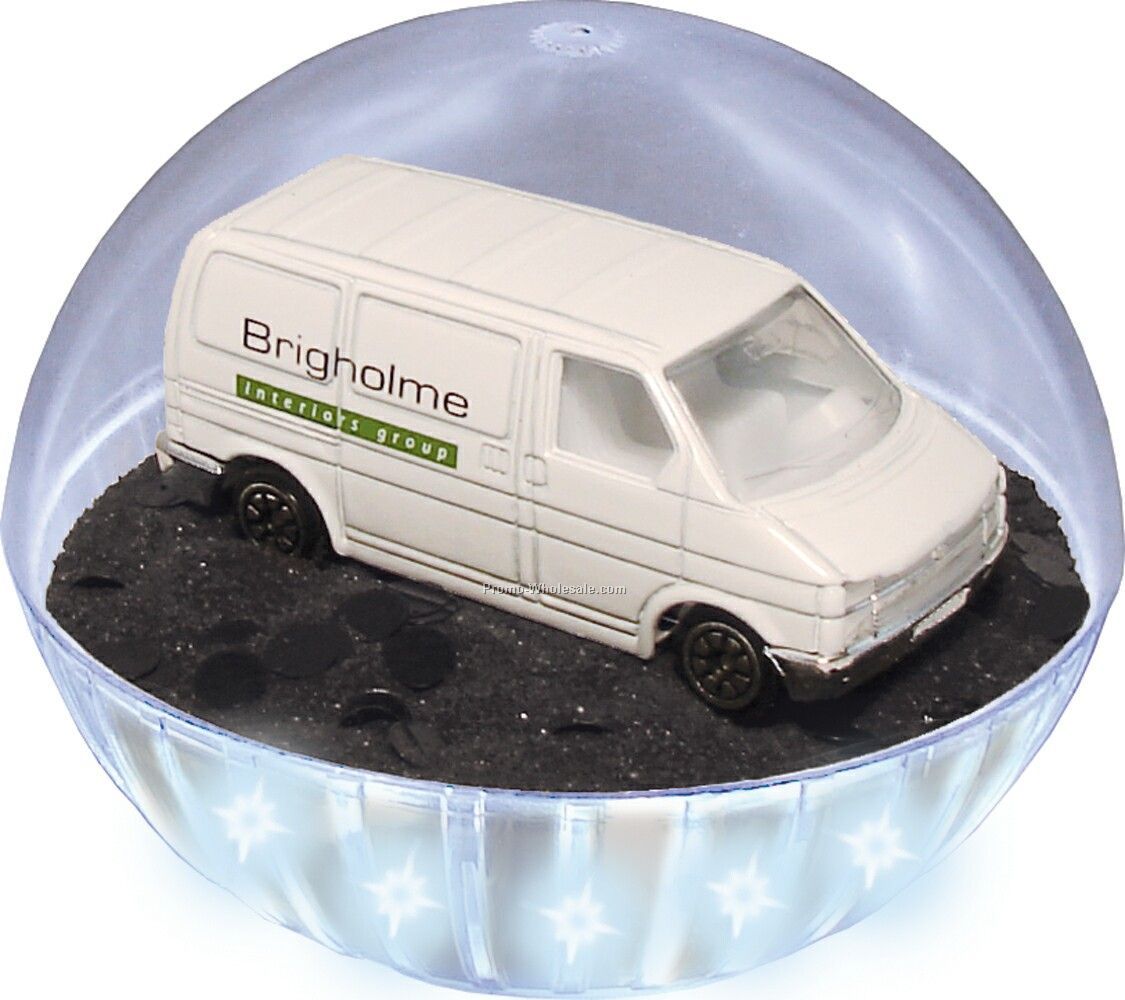 Lighted Mobile Crystal Globes/Delivery Van