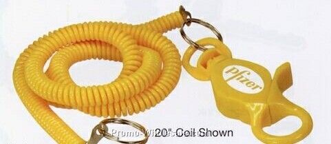 Lobster Claw Key Clip With 12" Slim Coil