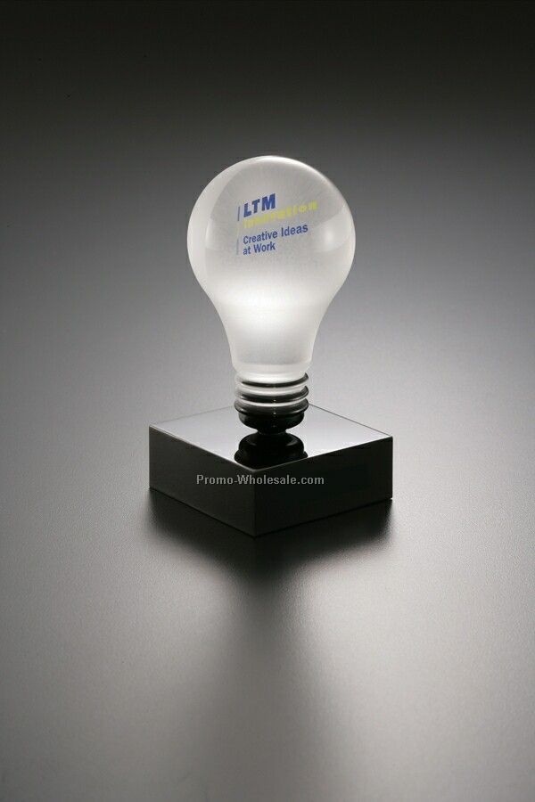 Lucite Embedment Lightbulb Award On Base