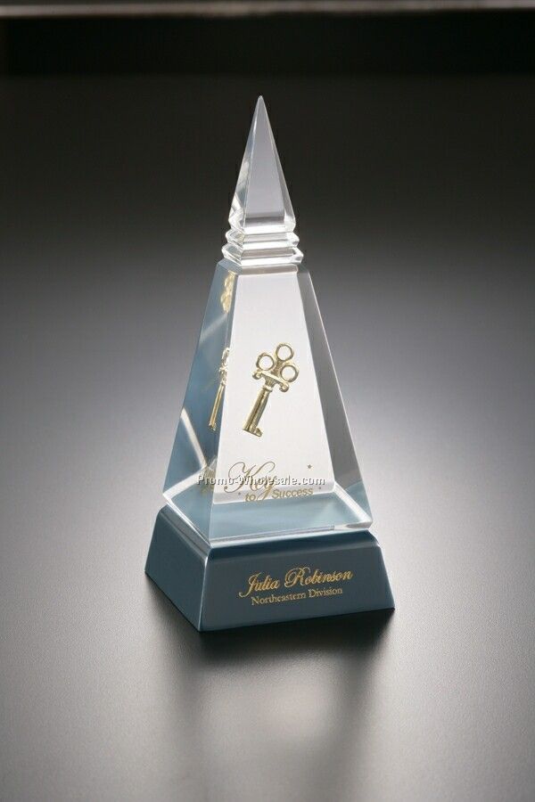 Lucite Embedment Machined Pyramid Award