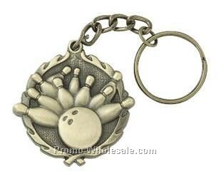 Medal, "bowling" - 1-1/4" Key Chain