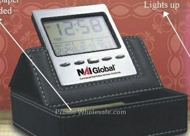 Memo Pad Box With Alarm Clock / Thermometer