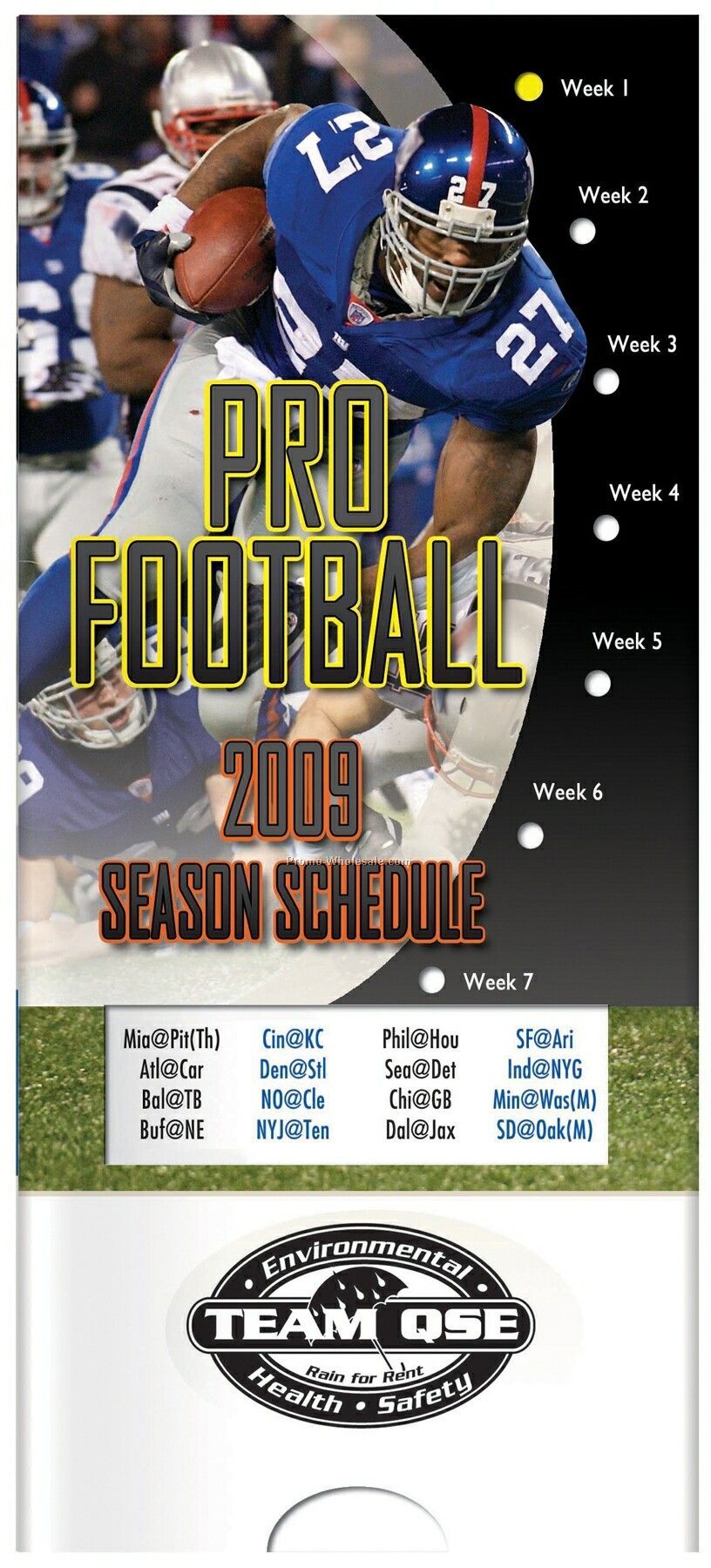 Pillowline Pro-football Pocket Slider Chart