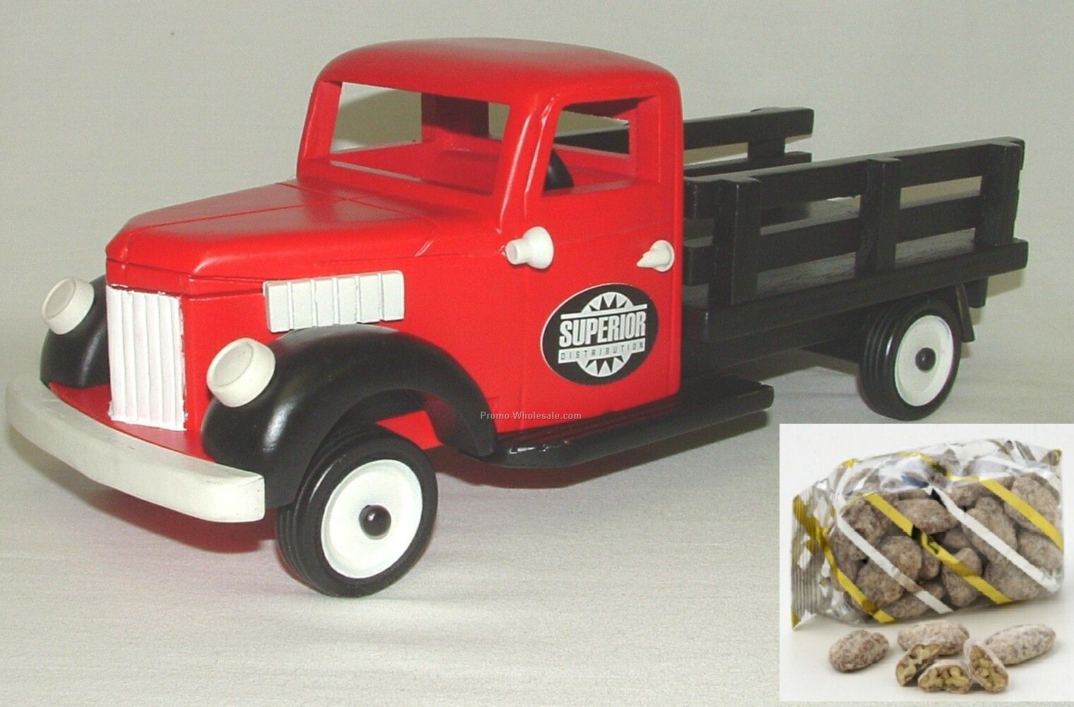 Red Stake Truck Nut Dispenser - Praline Pecans 11 Oz.