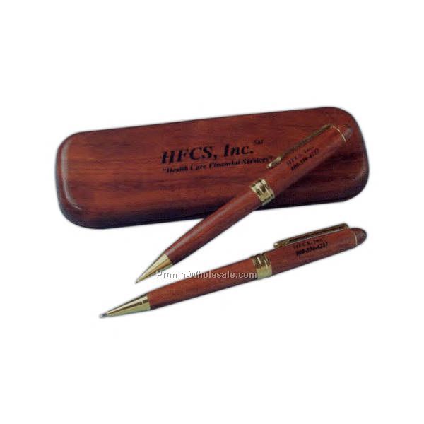 Rosewood Pen And Pencil Set