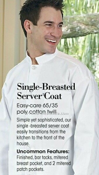 Single Breasted Server Black Coat (Xs-6xl)