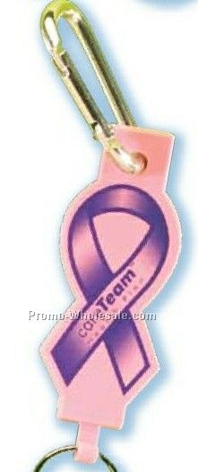 Stock Plastic Awareness Ribbon Key Clip W/ Carabiner