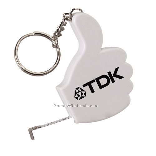 Thumbs Up Tape Measure Key Chain