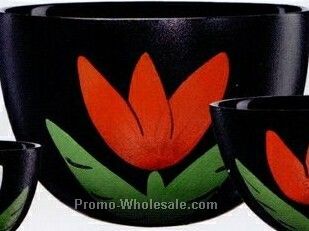 Tulipa Black/Red Bowl (5-3/4")