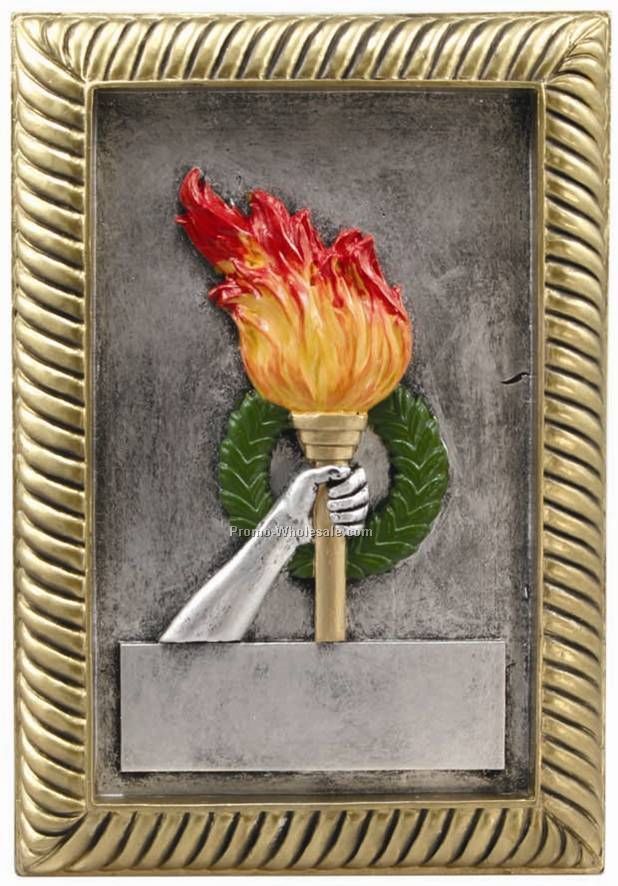 Victory Torch, Resin Plaque Award - 5" X 7"