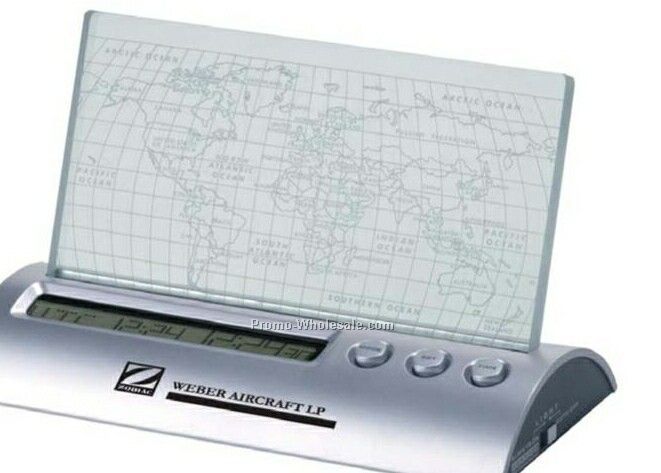 World Map Lcd Alarm Clock