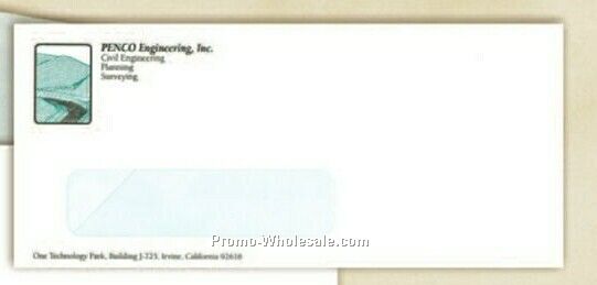 #10 Window Envelope With Black Print & One Standard Ink