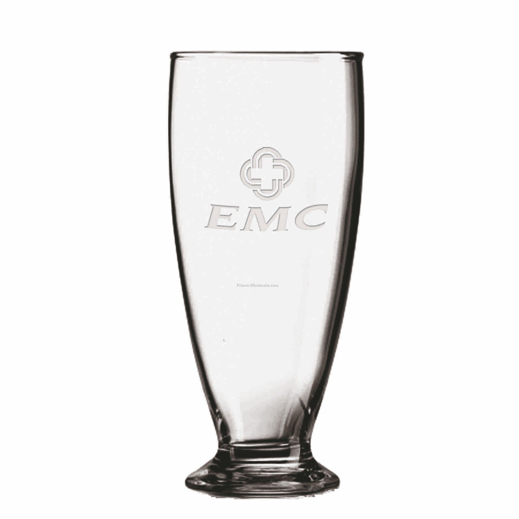 15-3/4 Oz. Crystal Pilsner Beer Glass W/ Round Base (Deep Etch)