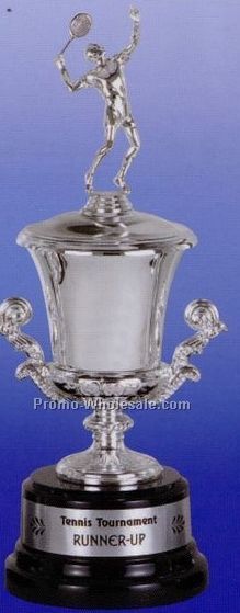 18-1/2" Metal Cup Award W/ Black Marble Base