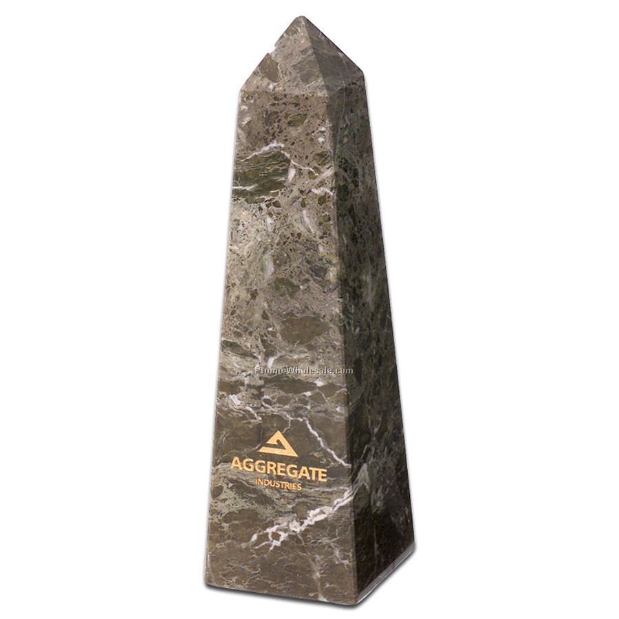 2-1/4"x8"x2-1/4" Jade Leaf Marble Pinnacle Award