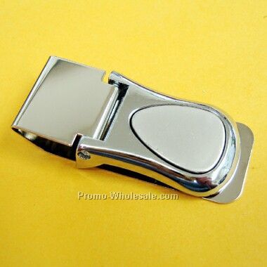 2 Tone Satin Chrome Money Clip (Screened)