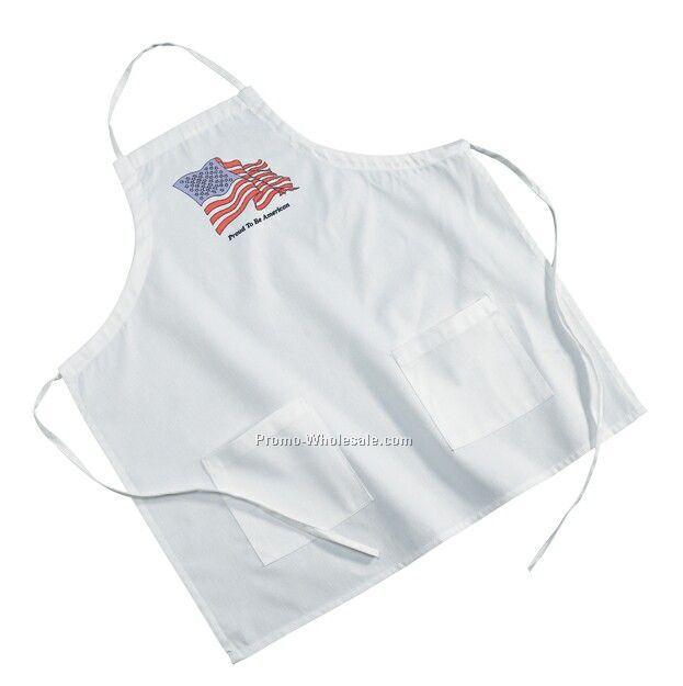 28"x30" White Poly/Cotton Twill Bbq Apron