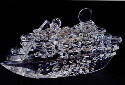 3-3/4" Optic Crystal Cruise Ship Figurine