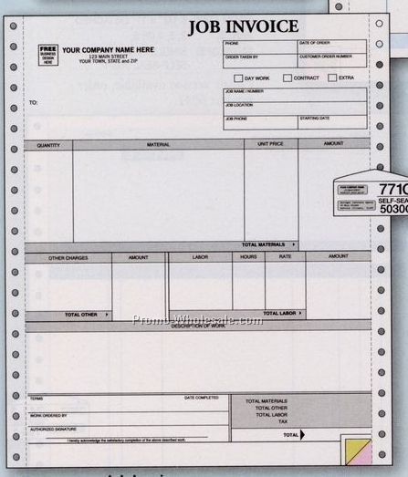 3 Part Job Invoice