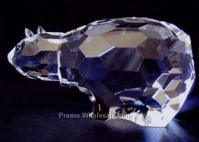 3"x1-1/2" Optic Crystal Polar Bear Figurine