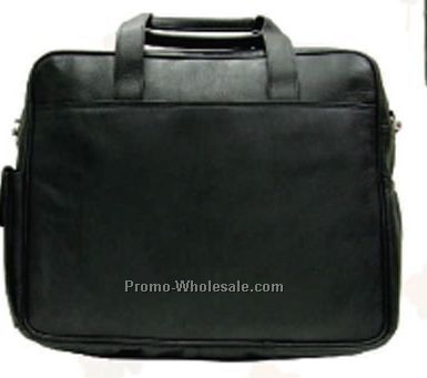 38cmx31cmx10cm Black Casual Soft Sided Stone Wash Cowhide Briefcase