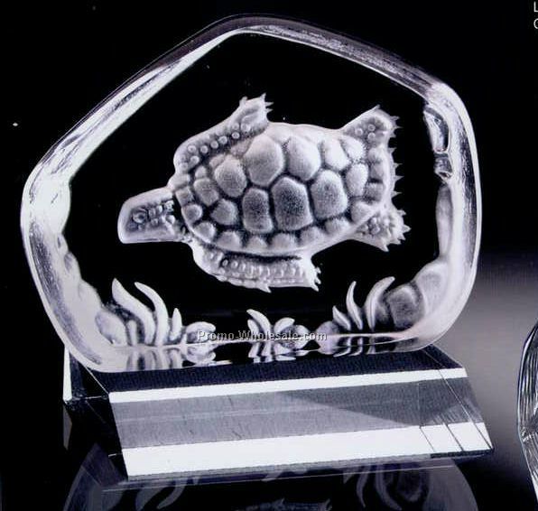 4-4/5" Animal Series Turtle Animal On Base Crystal Sculpture