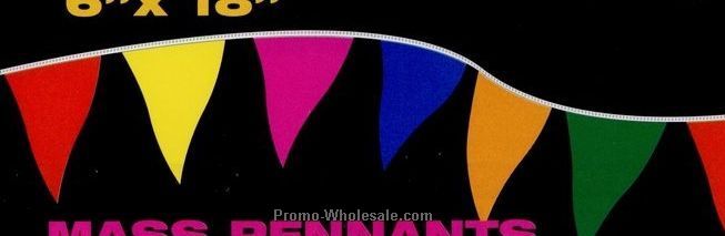 50' Fluorescent Mass Pennants W/ 35 Per String - Assorted