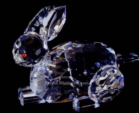 6-1/2" Optic Crystal Large Bunny Figurine