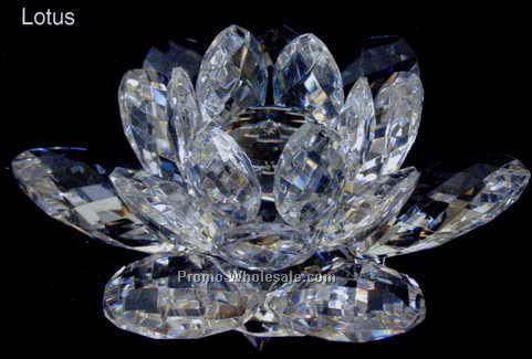 6-5/16" Optic Crystal Lotus Figurine