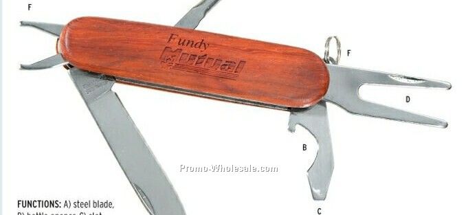 7-function Rosewood Golf Knife