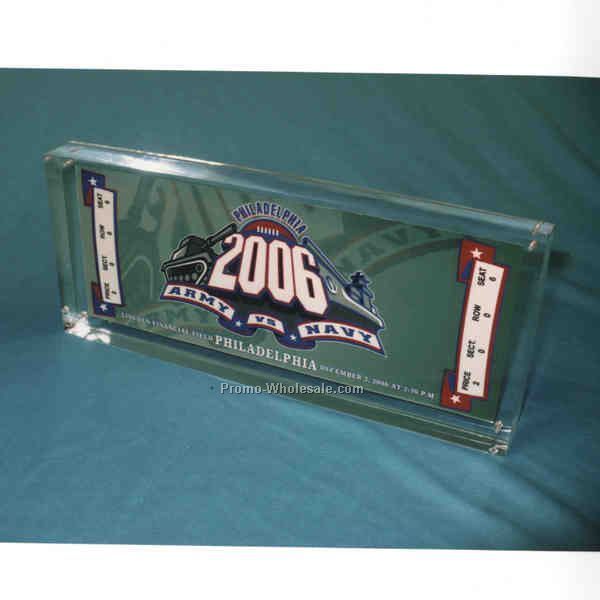 7"x3"x1/2" Sports Ticket Display 2 Part Embedment