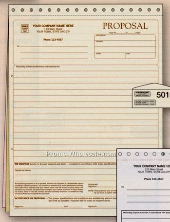 8-1/2"x11" 3 Part 20# Cotton Bond Proposal Form