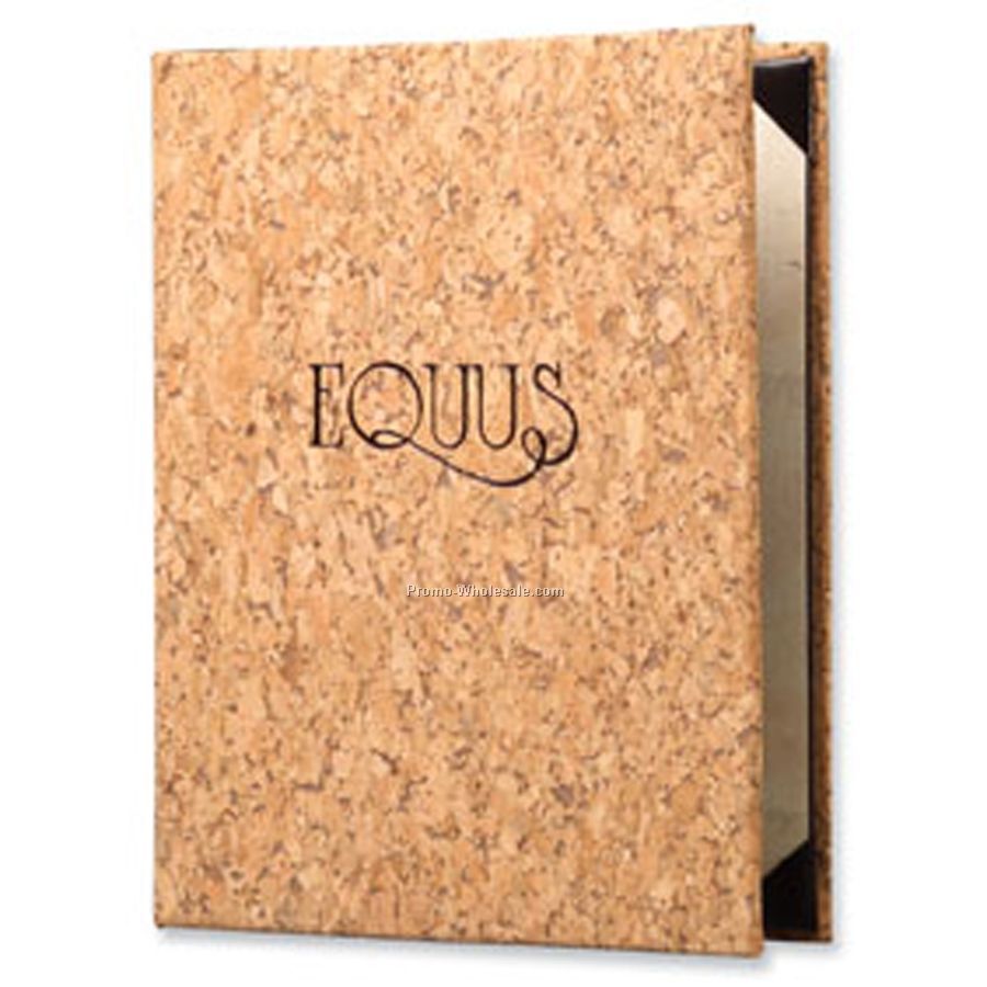 8-1/2"x14" Cork Padded Menu Cover - Style 1v