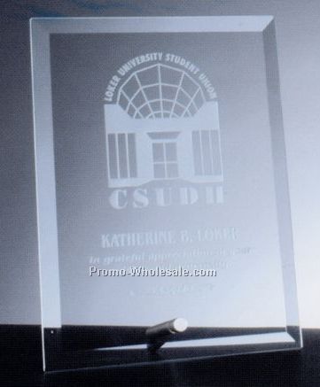 8"x6" Beveled Vertical Rectangle Glass Award