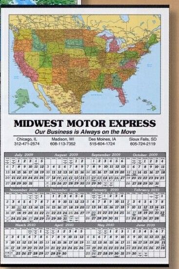 Academic Color Coded U.s. Map Year-in-view Calendar - Thru 04/30/09