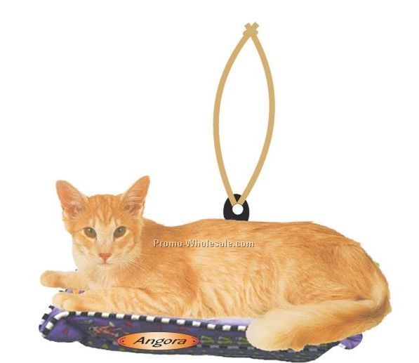 Angora Cat Executive Line Ornament W/ Mirrored Back (8 Square Inch)