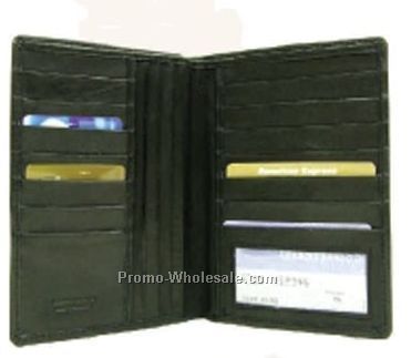 Black 5-pocket Napa Lambskin Passport Cover With 14 Card Pocket